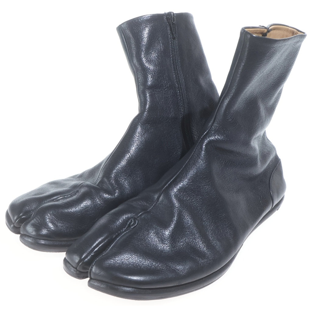Martin Margiela 22(マルタンマルジェラ) TABI Flat Boots タビ フラット アンクルブーツ ブラック レザー