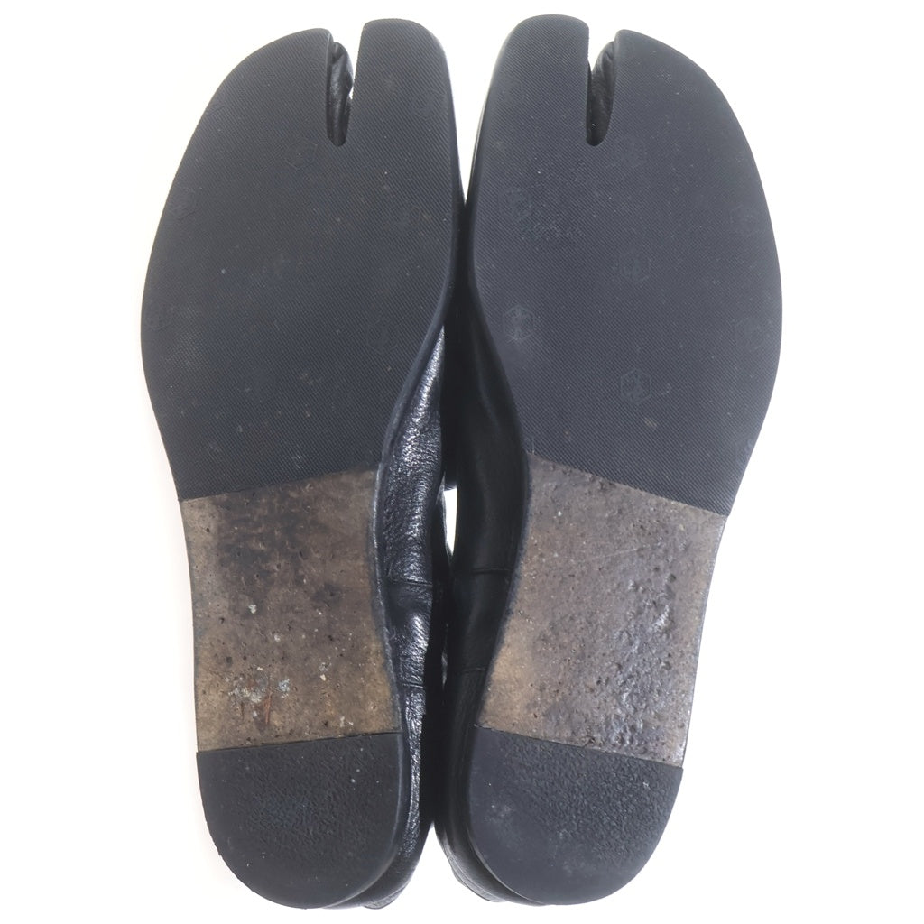 Martin Margiela 22(マルタンマルジェラ) TABI Flat Boots タビ フラット アンクルブーツ ブラック レザー