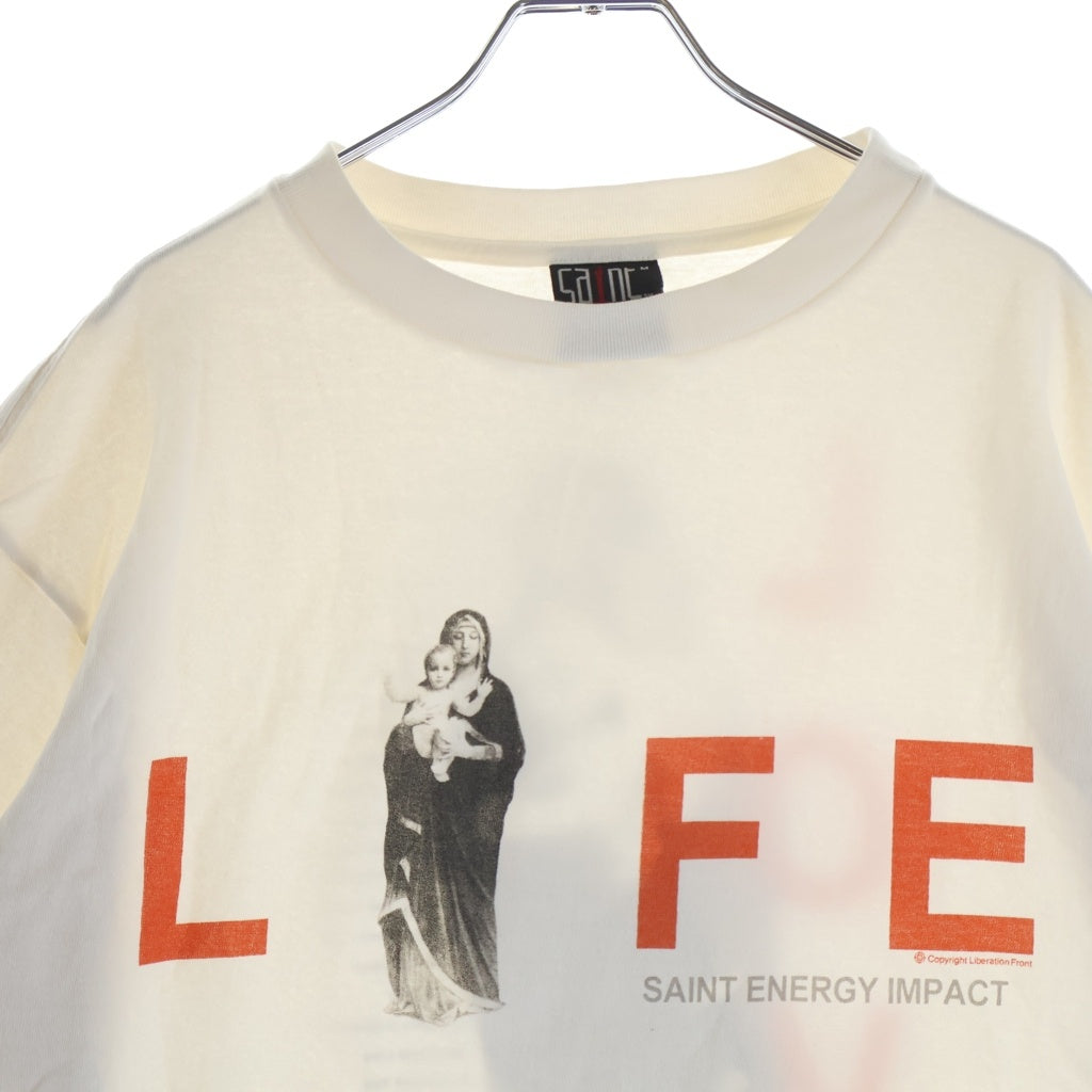 SAINT MICHAEL(セントマイケル) 23SS LIFE MARIA ライフマニア 半袖カットソー Tシャツ ホワイト SM-S23-0000-020