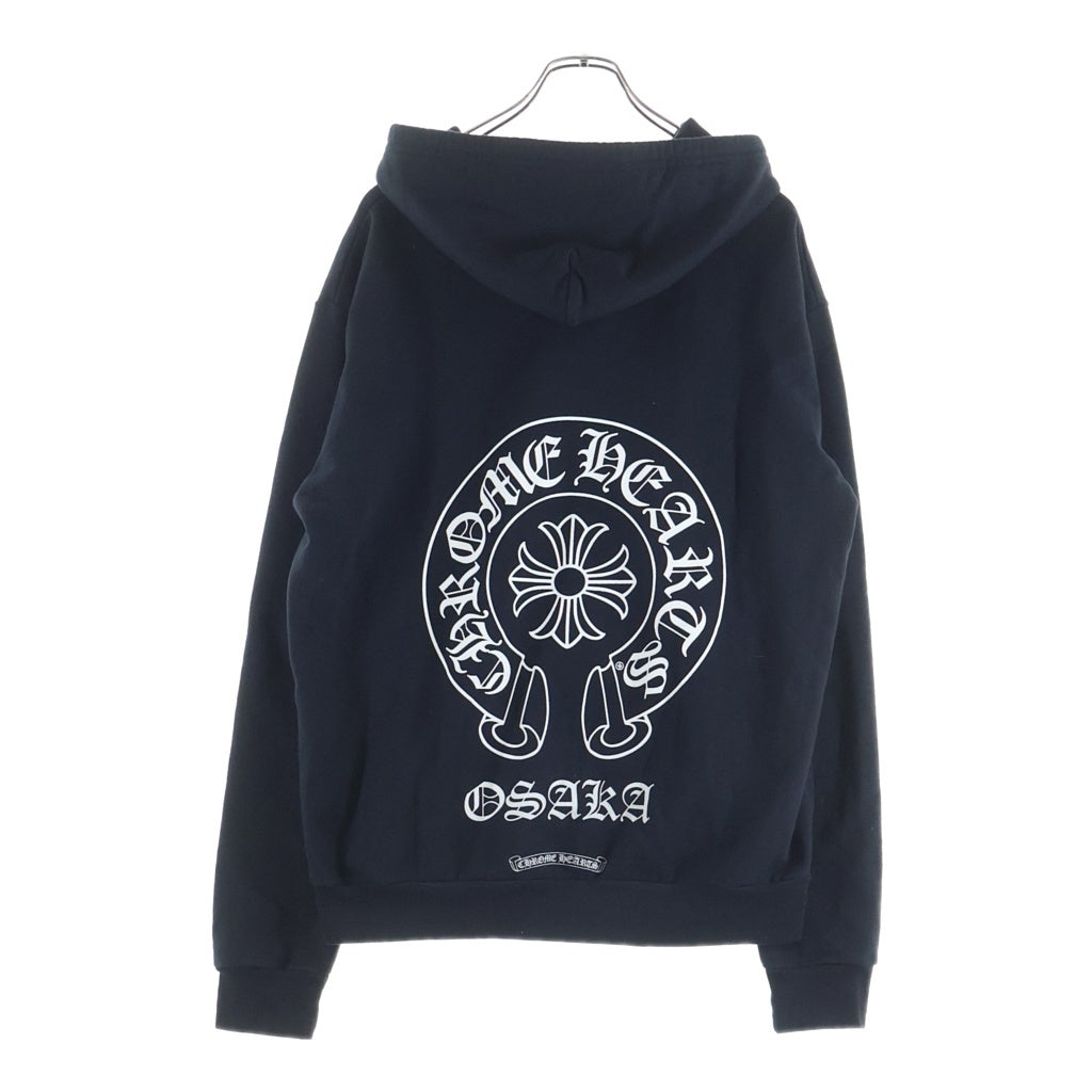 CHROME HEARTS(クロムハーツ) SWTSHRT HD ZIP 大阪限定バックホースシューダガージップ プルオーバーパーカー ブラック