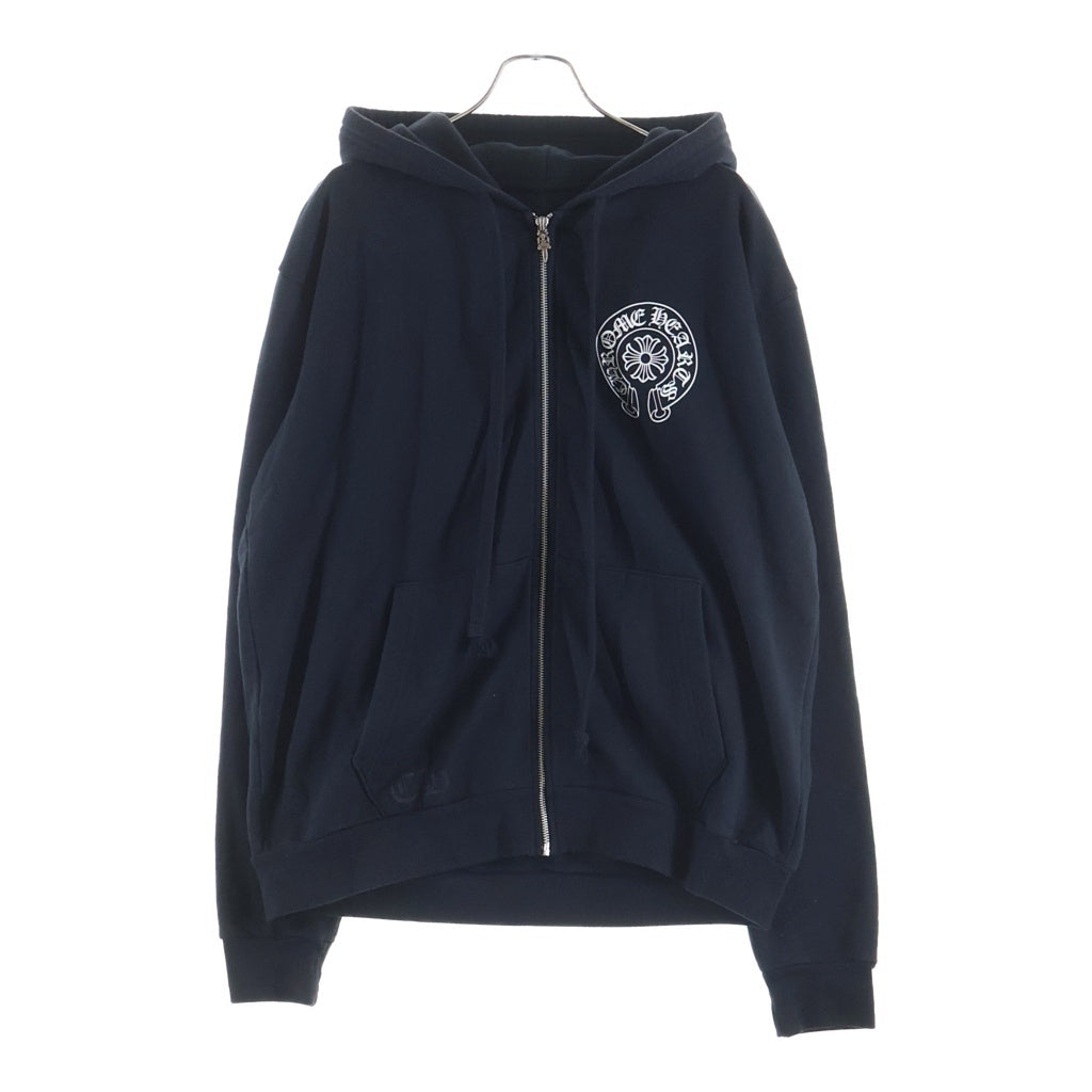 CHROME HEARTS(クロムハーツ) SWTSHRT HD ZIP 大阪限定バックホースシューダガージップ プルオーバーパーカー ブラック
