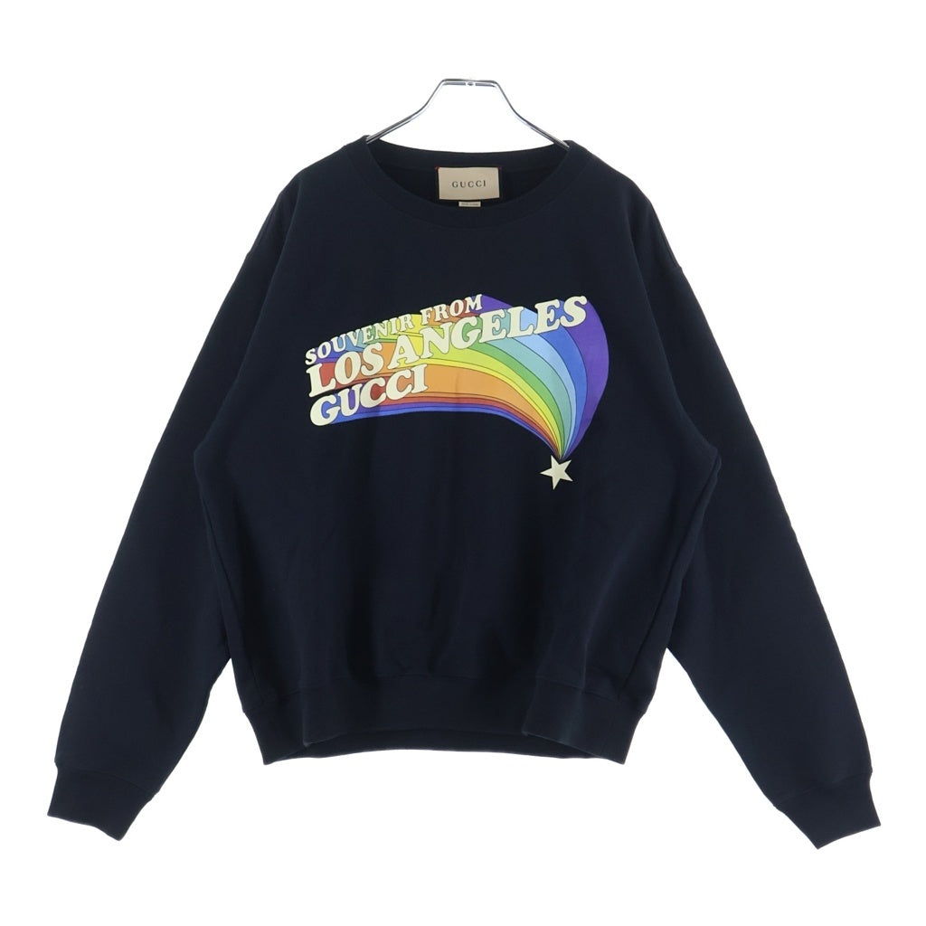 GUCCI(グッチ) Stars Print Cotton Jersey Sweatshirt 626990 XJEIN スタープリント クルーネックスウェットトレーナー ブラック