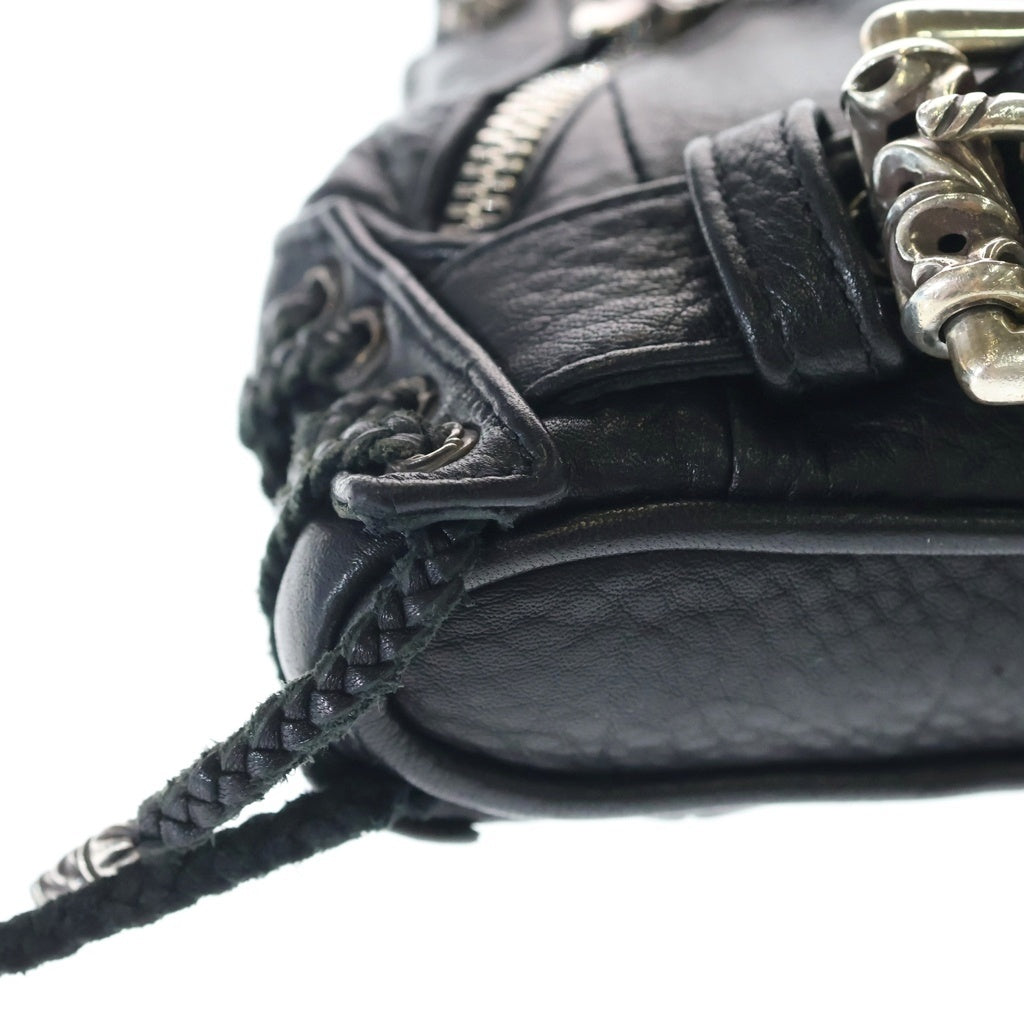 CHROME HEARTS(クロムハーツ) JJ DEAN MINI JJディーン ミニ レザーライダースハンドバッグ ブラック レディース