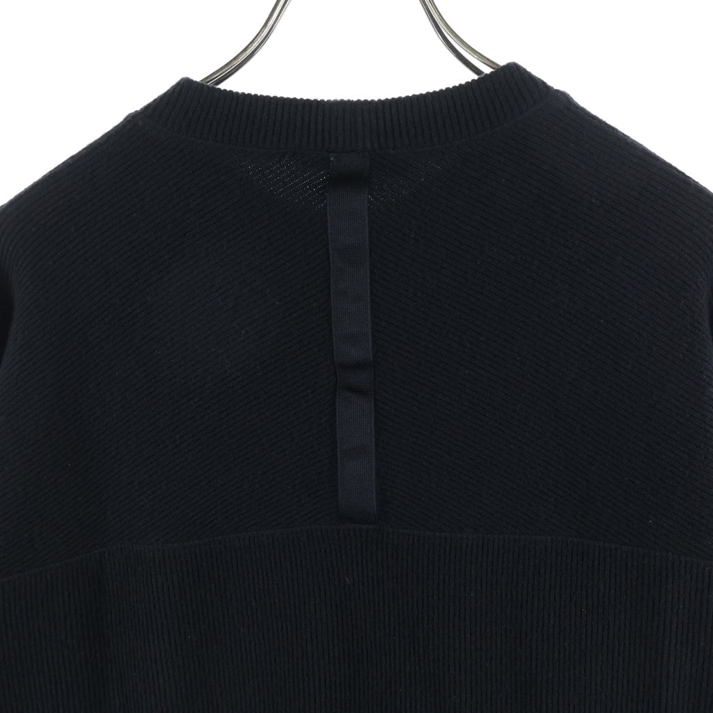 STONE ISLAND(ストーンアイランド) クルーネック リブニット プルオーバー ロゴワッペン付き ブラック