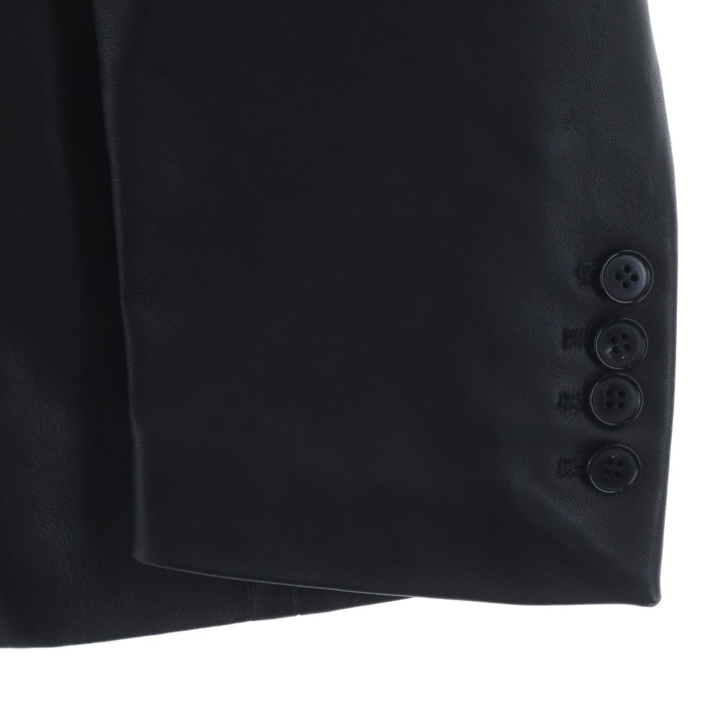 DOLCE & GABBANA(ドルチェアンドガッバーナ) 1B レザー テーラードジャケット ブラック ラムスキン 52