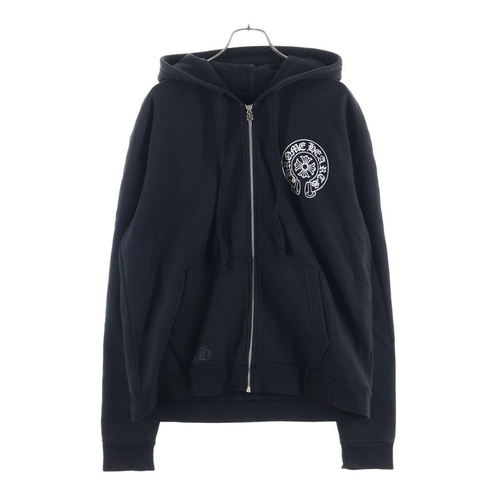 CHROME HEARTS(クロムハーツ) SWTSHRT HD ZIP 東京限定バックホースシュープリントダガージップパーカー フーディ ブラック