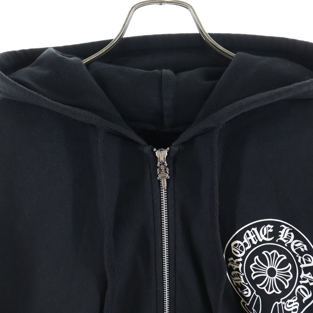 CHROME HEARTS(クロムハーツ) SWTSHRT HD ZIP 東京限定バックホースシュープリントダガージップパーカー フーディ ブラック