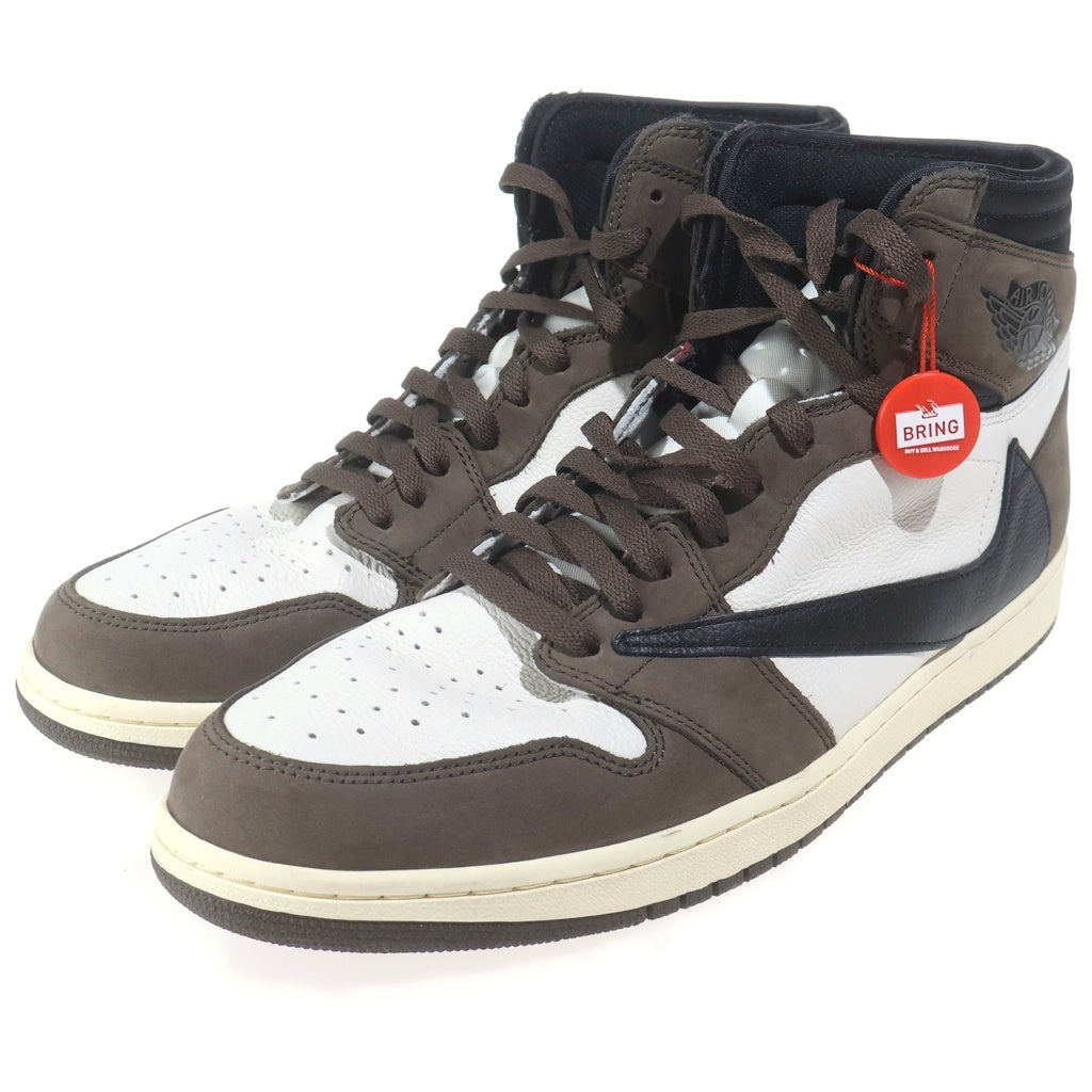 NIKE(ナイキ) × TRAVIS SCOTT AIR JORDAN 1 RETRO HIGH OG TS SP CD4487-100 トラヴィススコット エアジョーダン1 ハイカットスニーカー シューズ ブラウン/ホワイト US14/32.0cm