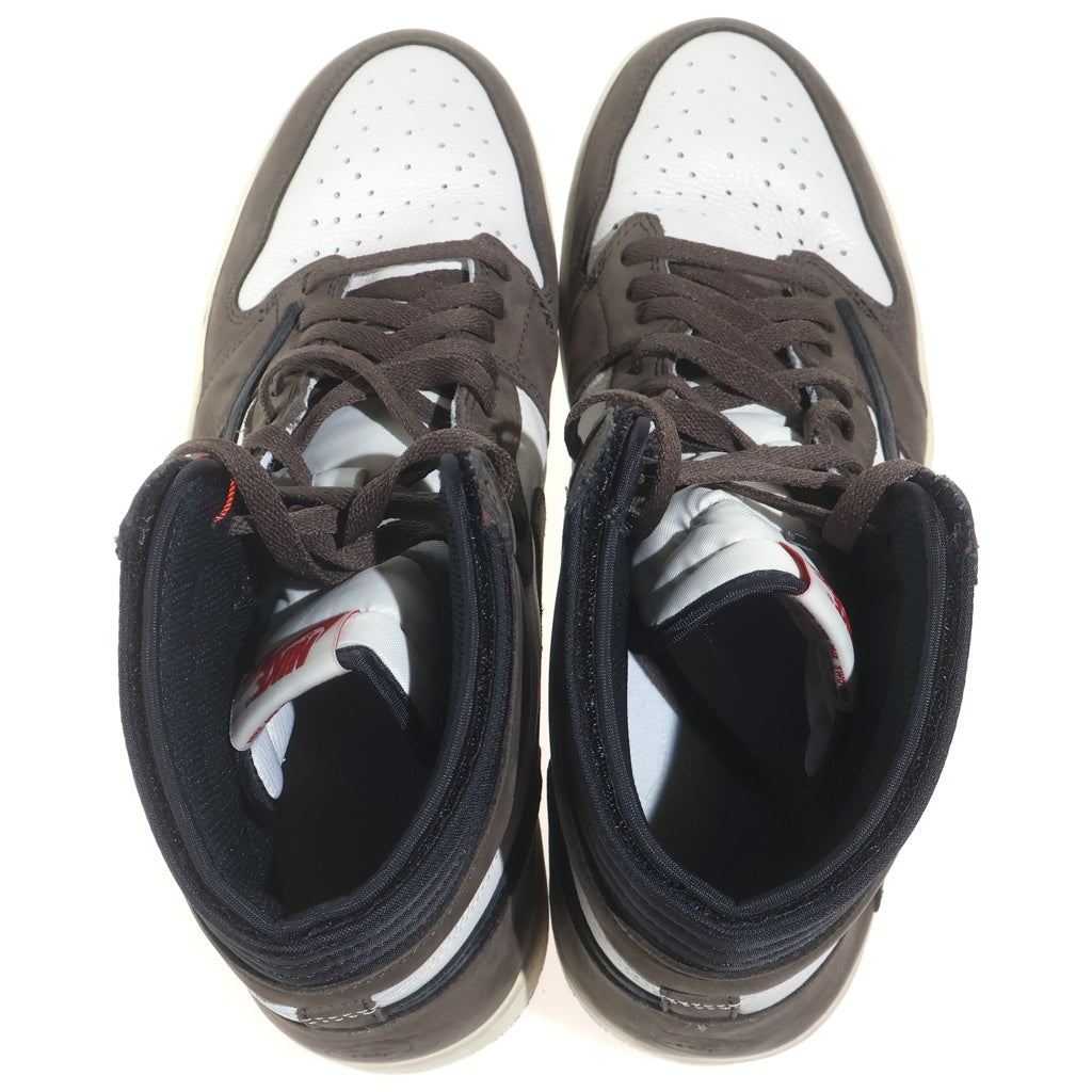 NIKE(ナイキ) × TRAVIS SCOTT AIR JORDAN 1 RETRO HIGH OG TS SP CD4487-100 トラヴィススコット エアジョーダン1 ハイカットスニーカー シューズ ブラウン/ホワイト US14/32.0cm