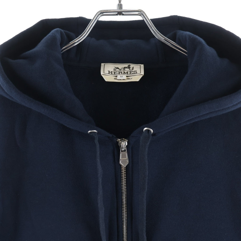 HERMES(エルメス) 25AW EX-LIBRIS H567765HA エクスリブリス バックプリント ジップアップ パーカー フーディー ネイビー