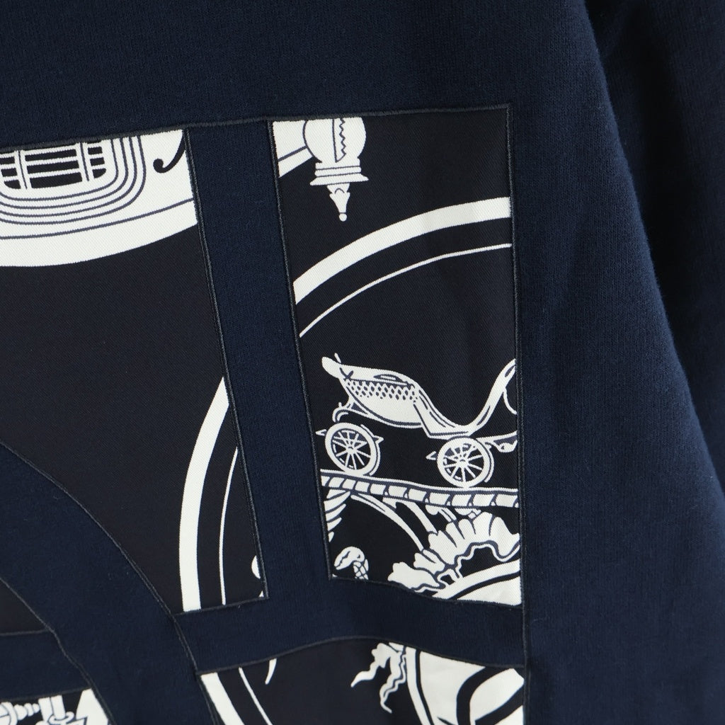 HERMES(エルメス) 25AW EX-LIBRIS H567765HA エクスリブリス バックプリント ジップアップ パーカー フーディー ネイビー