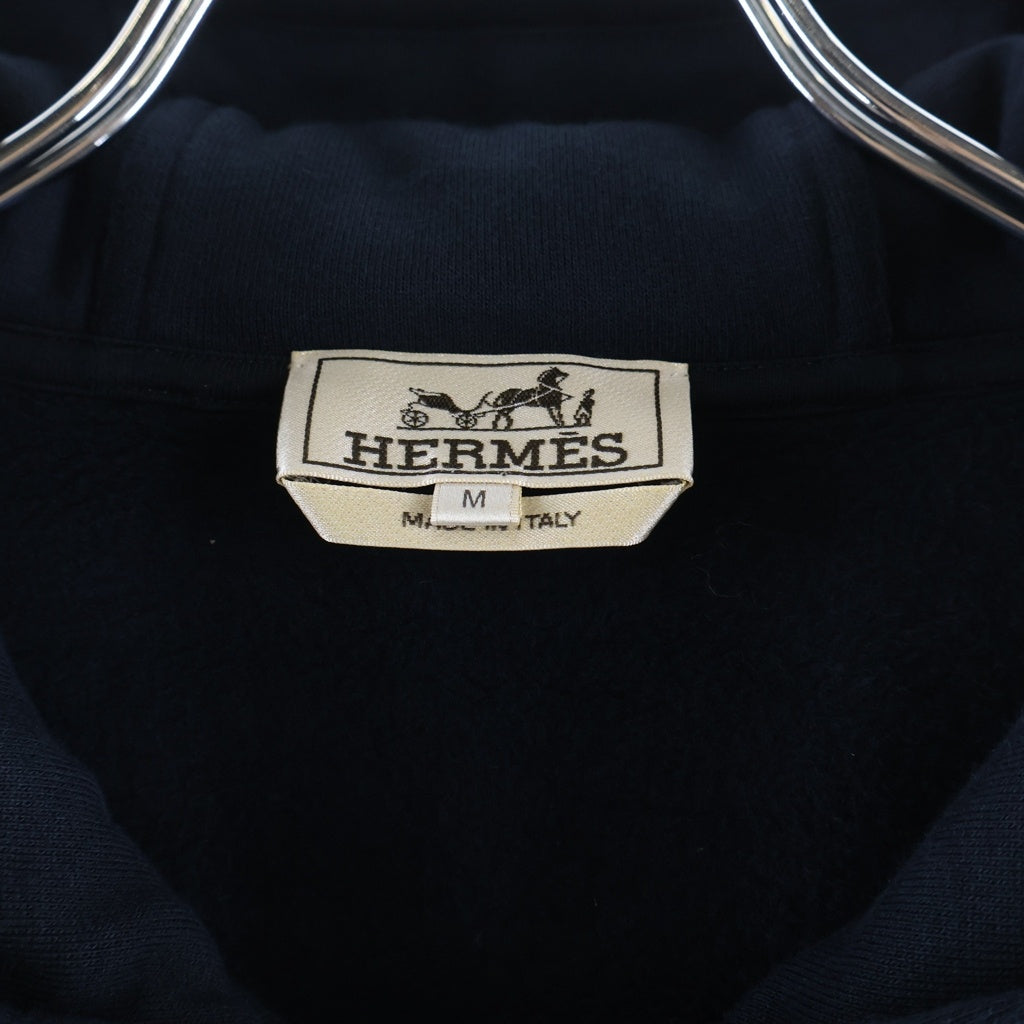 HERMES(エルメス) 25AW EX-LIBRIS H567765HA エクスリブリス バックプリント ジップアップ パーカー フーディー ネイビー