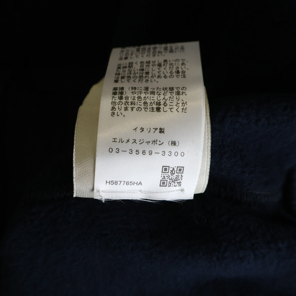 HERMES(エルメス) 25AW EX-LIBRIS H567765HA エクスリブリス バックプリント ジップアップ パーカー フーディー ネイビー