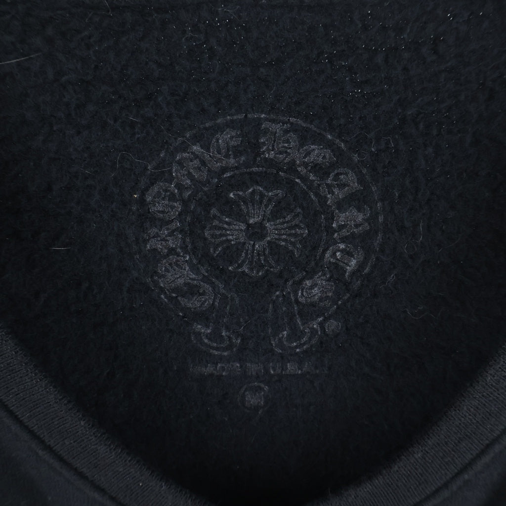 CHROME HEARTS(クロムハーツ) SWTSHRT PLVR バックホースシュー 袖フローラルプリント 長袖スウェット ブラック