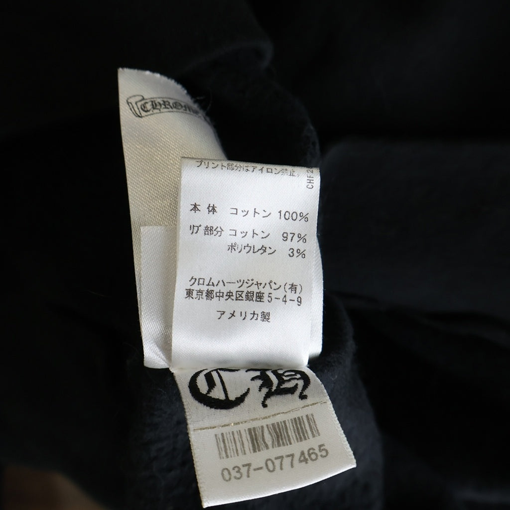 CHROME HEARTS(クロムハーツ) SWTSHRT PLVR バックホースシュー 袖フローラルプリント 長袖スウェット ブラック