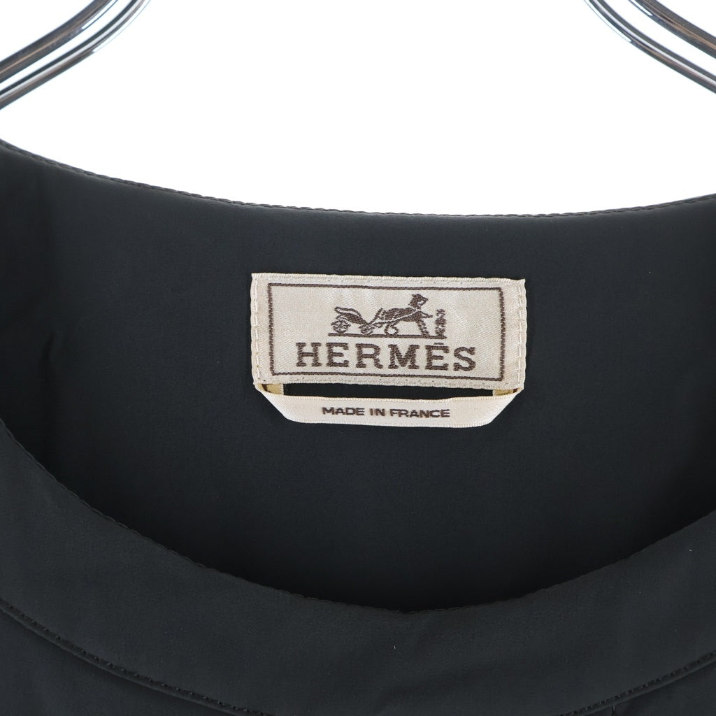 HERMES(エルメス) マテラッセ ジャケット プルオーバー 胸ポケット セリエボタン サイドジップ 中綿キルティング Tシャツ カットソー グレー