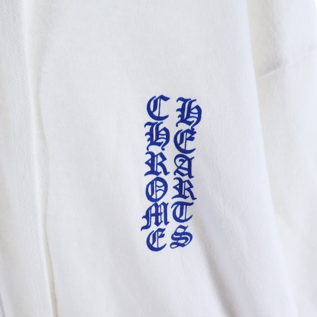 CHROME HEARTS(クロムハーツ) Vertical Logo Zip Up Hoodie 袖プリント ヴァーティカル ロゴ ジップアップフーディー パーカー ホワイト