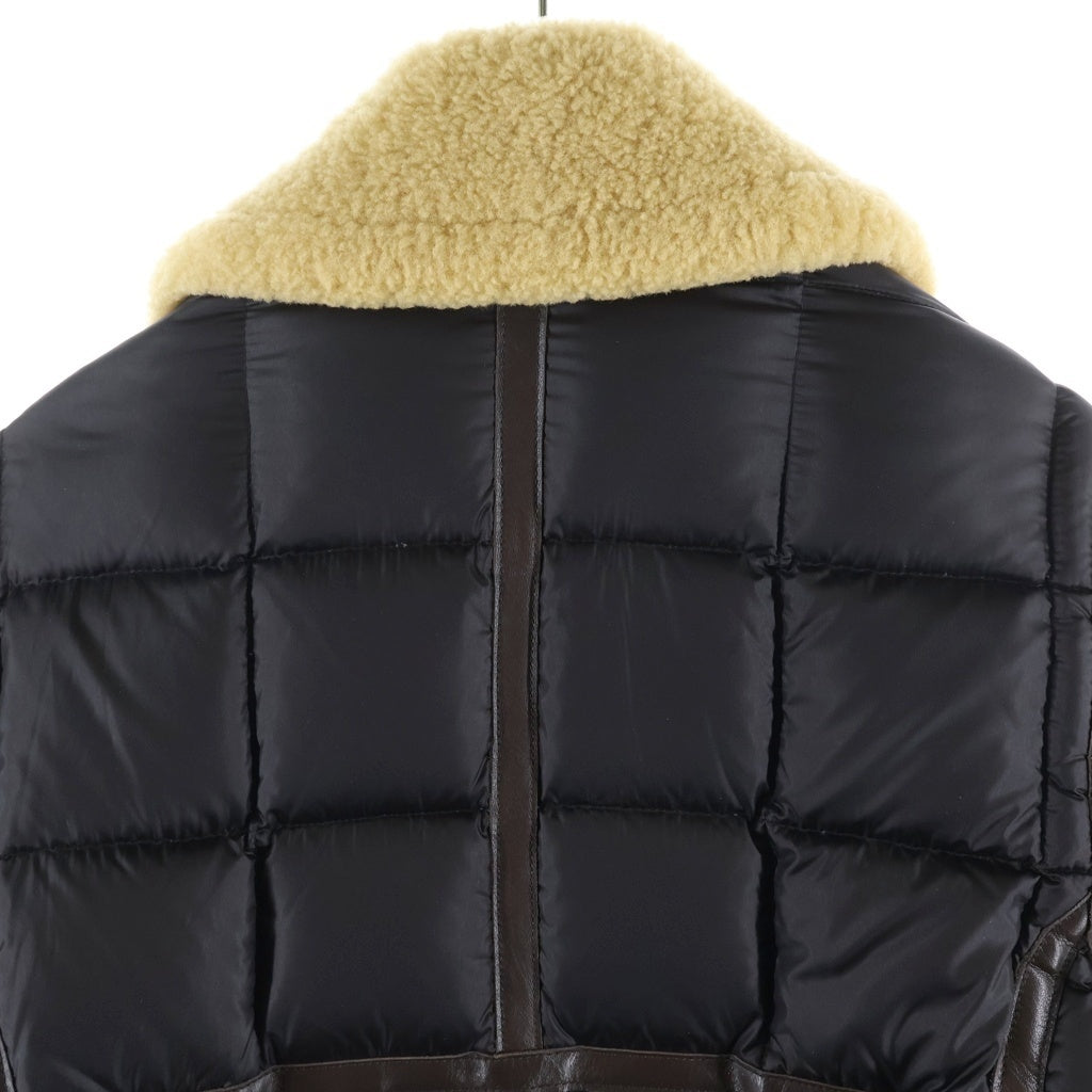 MONCLER(モンクレール) REALMONT BIUBBOTTON レアルモン ボアムートン ダウンジャケット レザー ブラウン