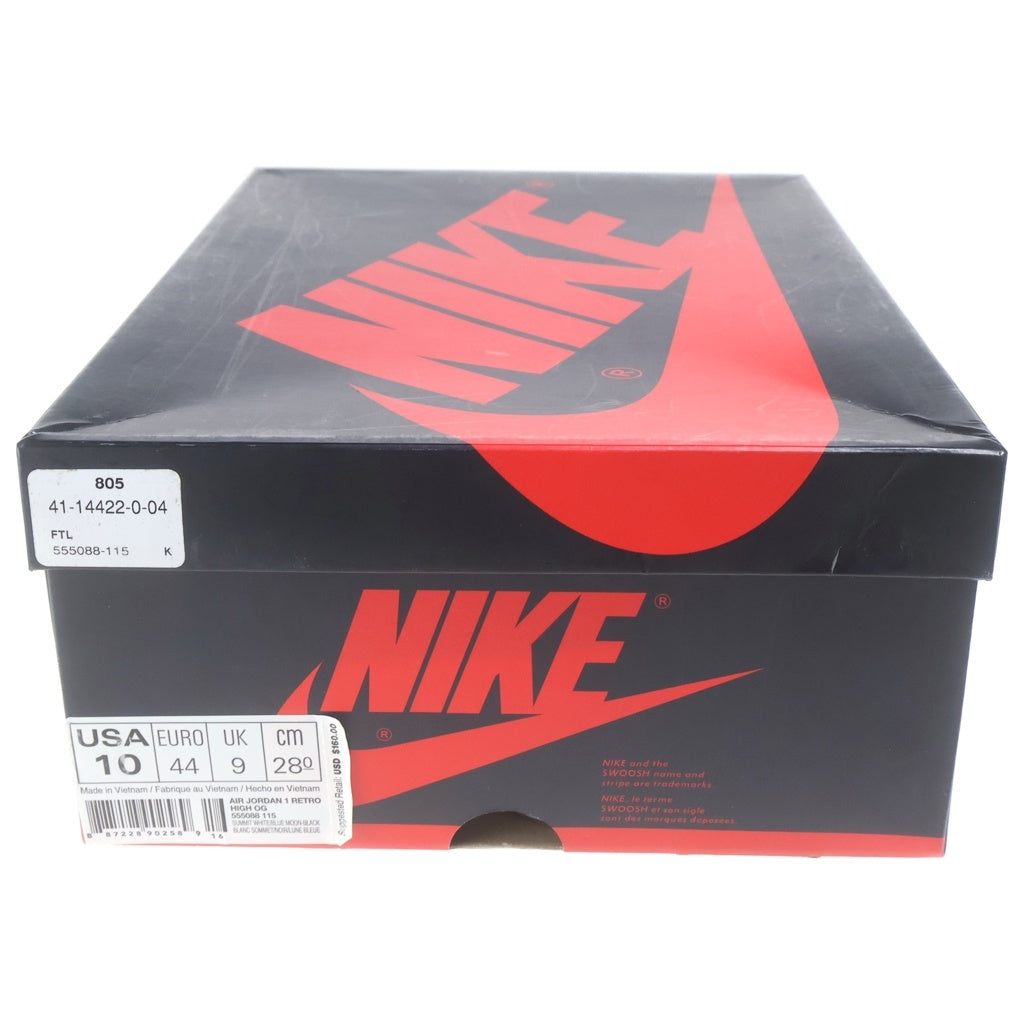 NIKE(ナイキ) Air Jordan 1 Retro High Blue Moon エアジョーダン1 レトロ ハイ ブルームーン US10/28.0cm ブルー/ブラック 555088-115