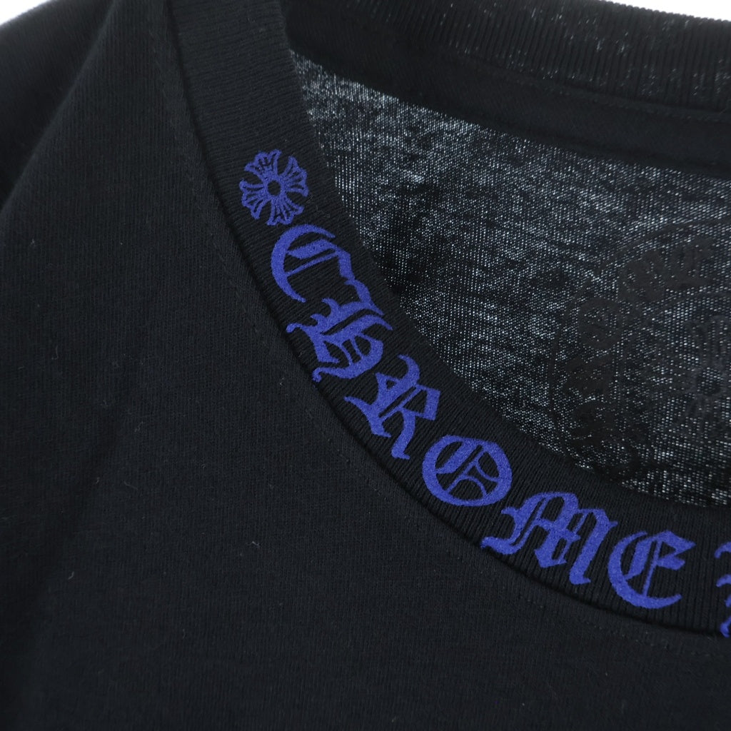 CHROME HEARTS(クロムハーツ) Neck Logo T-Shirt ネックロゴ 半袖Tシャツ カットソー ブラック/ブルー