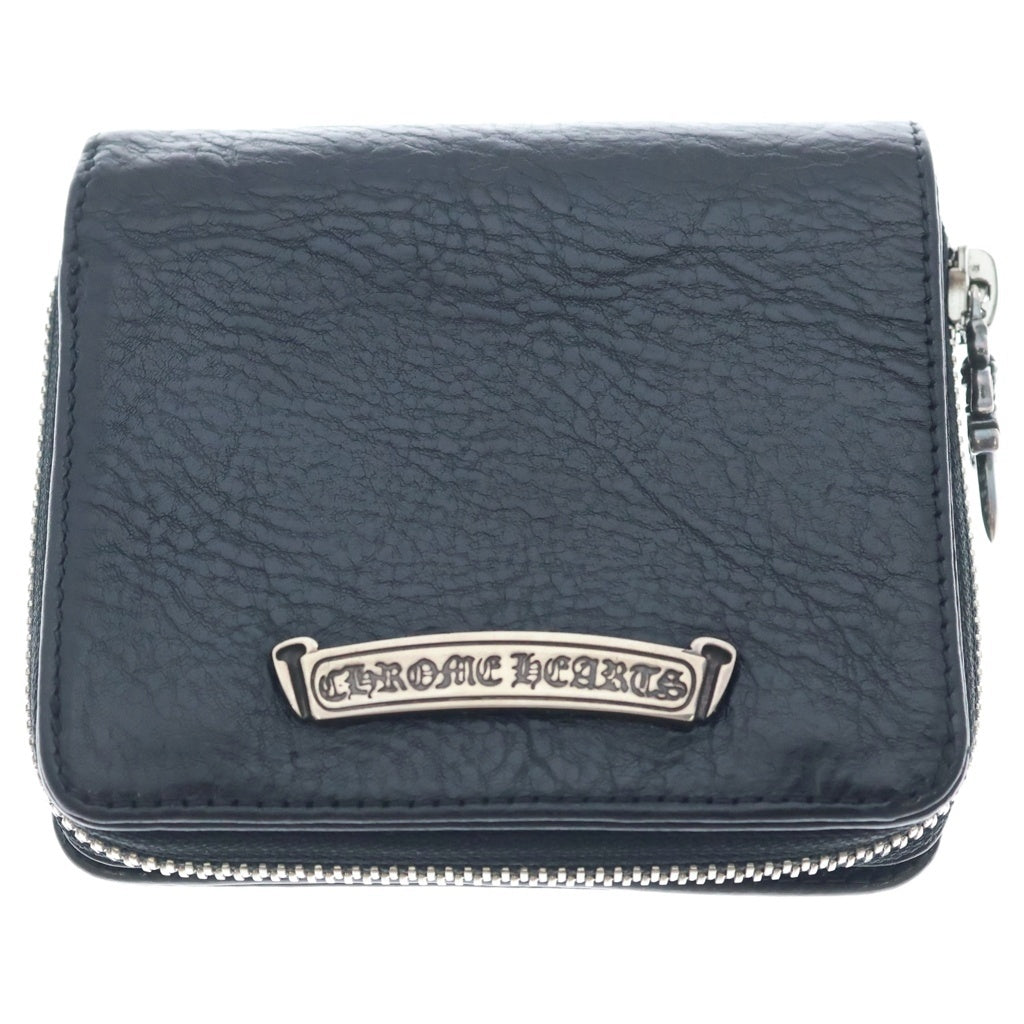 CHROME HEARTS(クロムハーツ) SQ ZIP BILL スクエアジップビル レザーウォレット 財布 ブラック BCA376