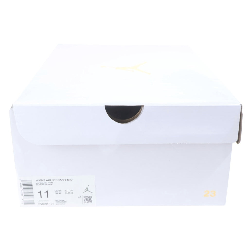 NIKE(ナイキ) WMNS AIR JORDAN 1 MID DV0991-101 ウィメンズ エアジョーダン1 ミッド ブラック/ホワイト US10.5/27.5cm