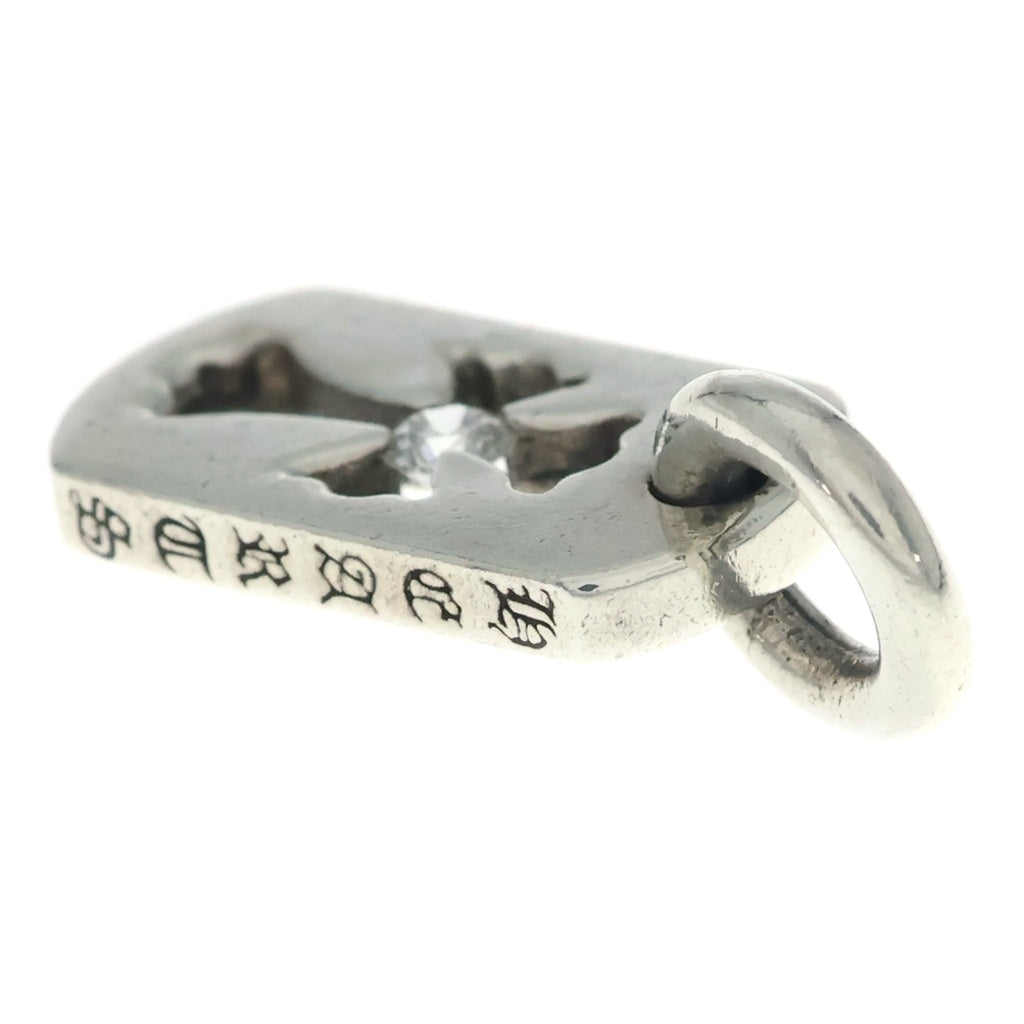 CHROME HEARTS(クロムハーツ) DT TNY CO CRS 1DIA タイニーカットアウトクロスドッグタグ 1ダイヤ チャーム ネックレストップ シルバー BCA410