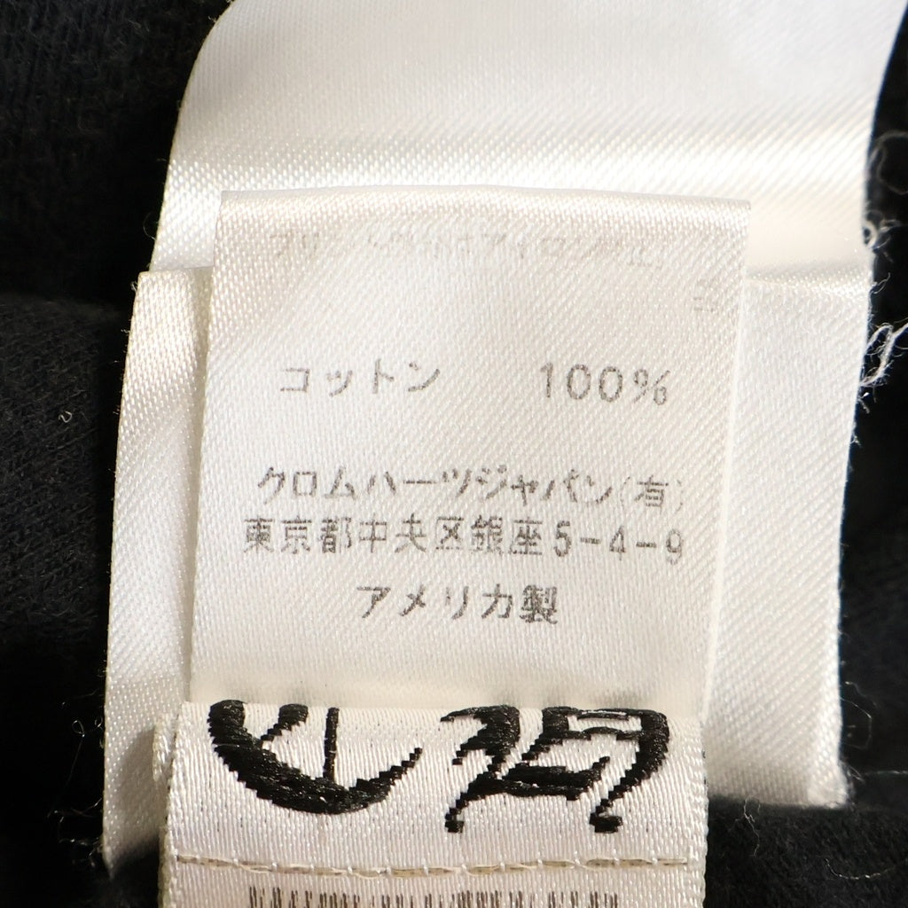 CHROME HEARTS(クロムハーツ) CH LS NECK LOGO ネックロゴプリント 袖ロゴ 長袖Tシャツ ロングスリーブカットソー ブラック