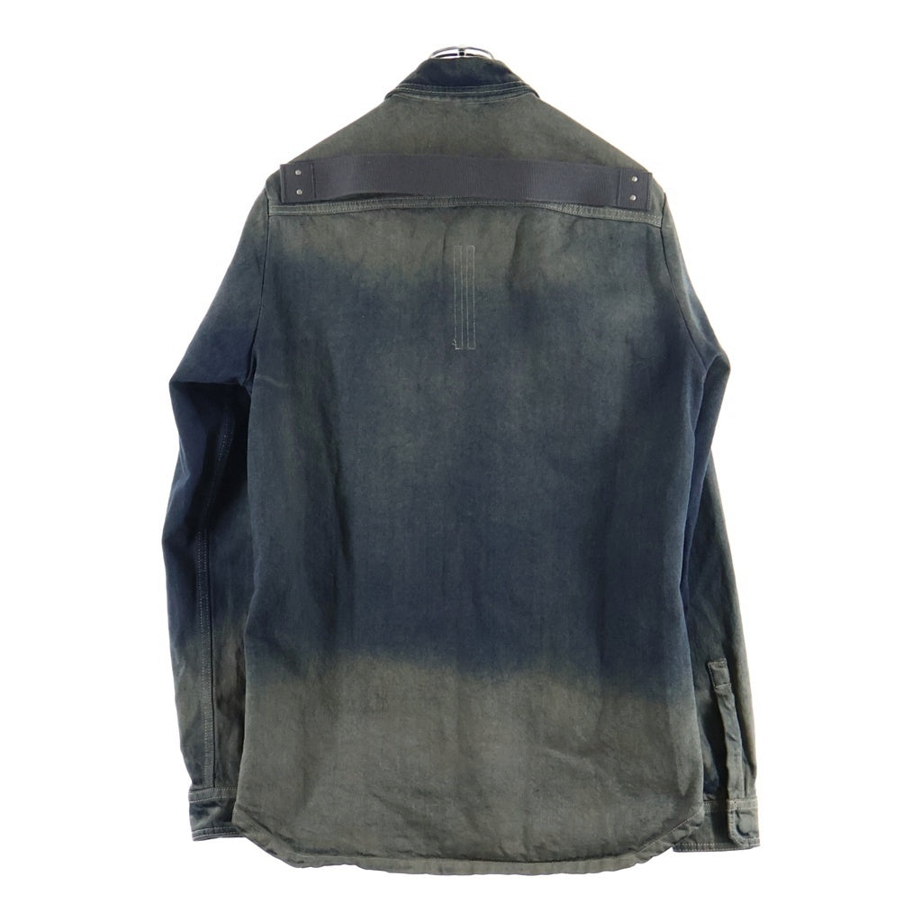 Rick Owens(リックオウエンス) 25AW FOGPOCKET OUTERSHIRT フォグポケット 長袖シャツ デニム ジャケット インディゴ RU02E1237-DKDEG