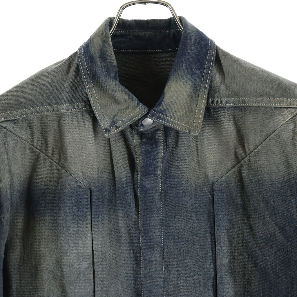 Rick Owens(リックオウエンス) 25AW FOGPOCKET OUTERSHIRT フォグポケット 長袖シャツ デニム ジャケット インディゴ RU02E1237-DKDEG