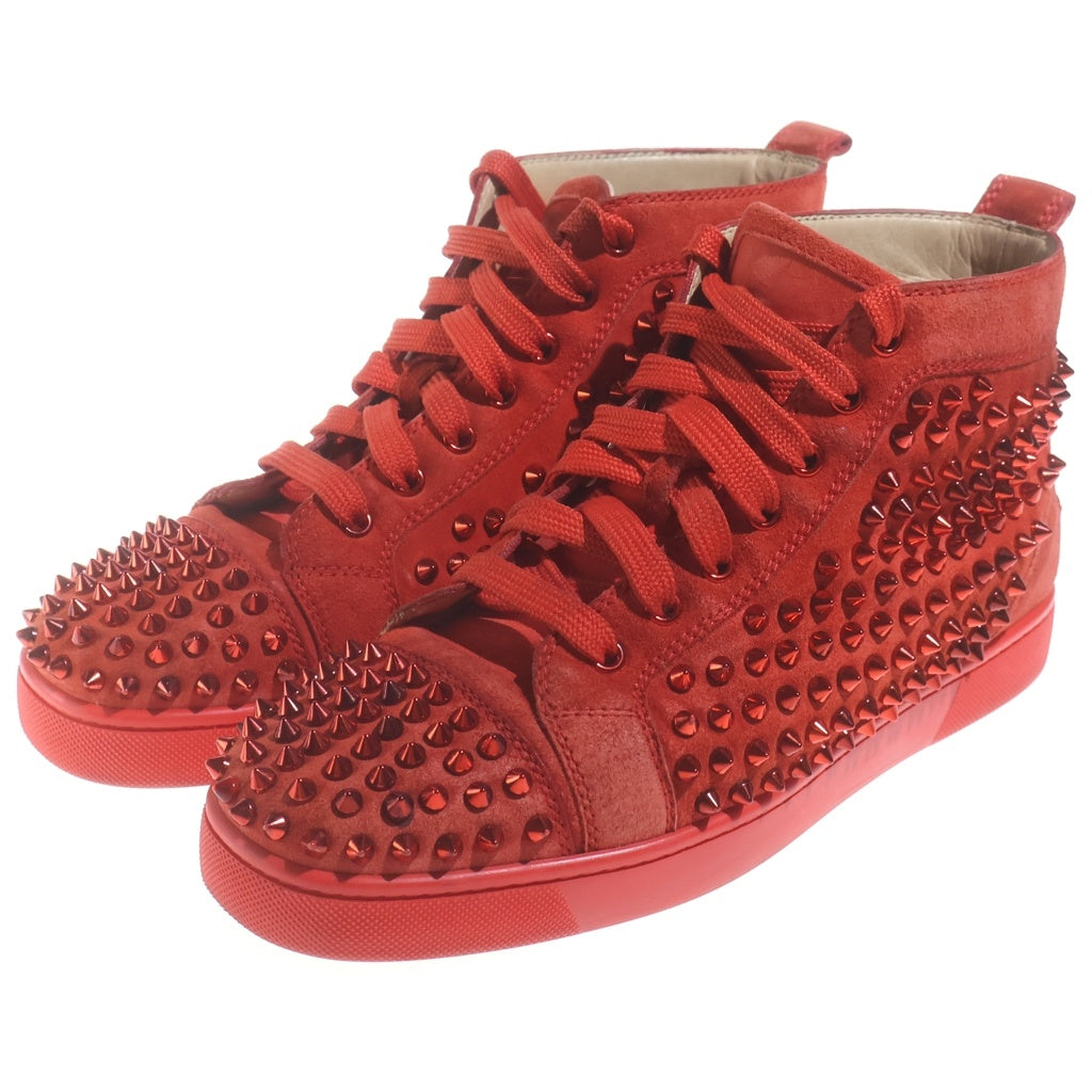 CHRISTIAN LOUBOUTIN(クリスチャンルブタン) スパイク フルスタッズ ハイカット スニーカー シューズ レッド