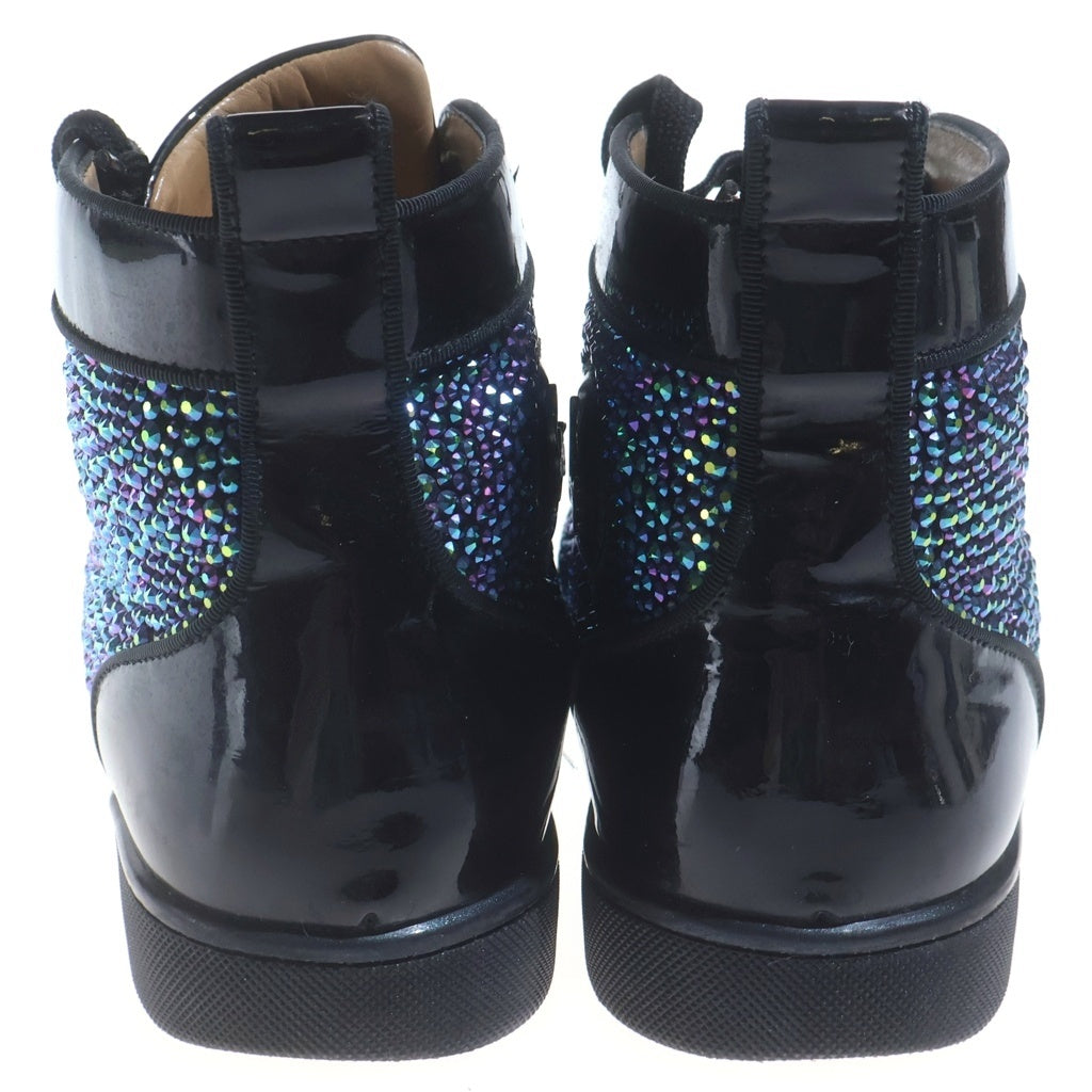 CHRISTIAN LOUBOUTIN(クリスチャンルブタン) クリスタルデザイン ハイカットスニーカー シューズ ブルー/ブラック
