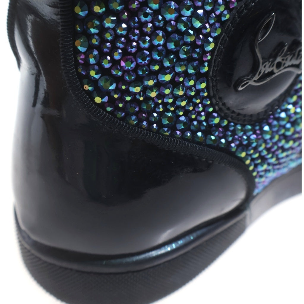 CHRISTIAN LOUBOUTIN(クリスチャンルブタン) クリスタルデザイン ハイカットスニーカー シューズ ブルー/ブラック