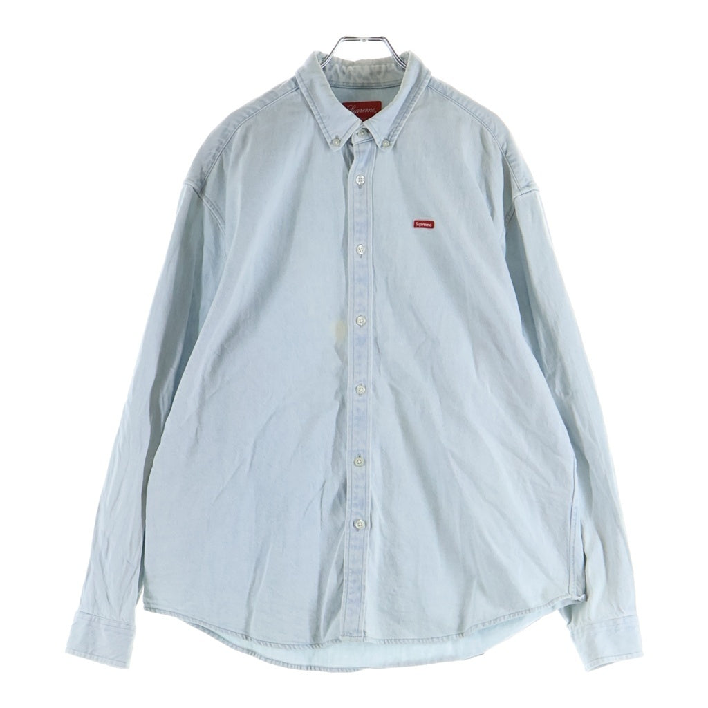 SUPREME(シュプリーム) 22SS Small Box Shirt Washed Blue スモールボックスロゴ デニム 長袖シャツ インディゴ