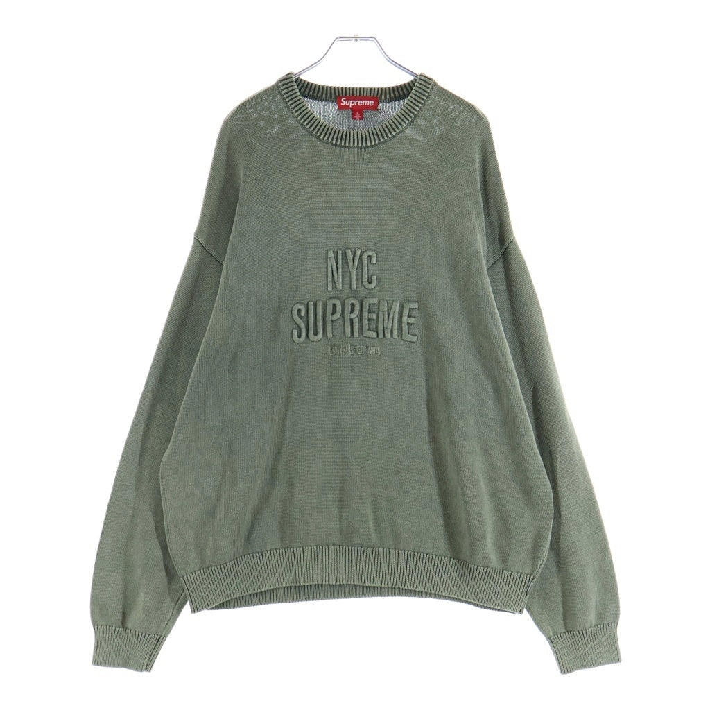 SUPREME(シュプリーム) 26SS Overdyed Raised Sweater オーバーダイ レイズド スウェット 長袖 ニット カーキ