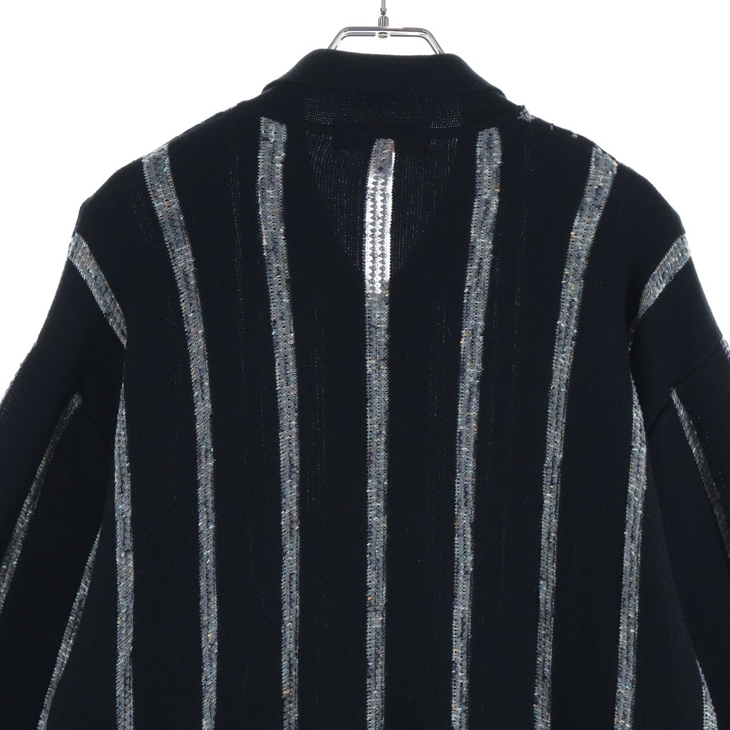 SUPREME(シュプリーム) 24AW Speckle Stripe Zip Up Cardigan ストライプ ジップアップ カーディガン ブラック