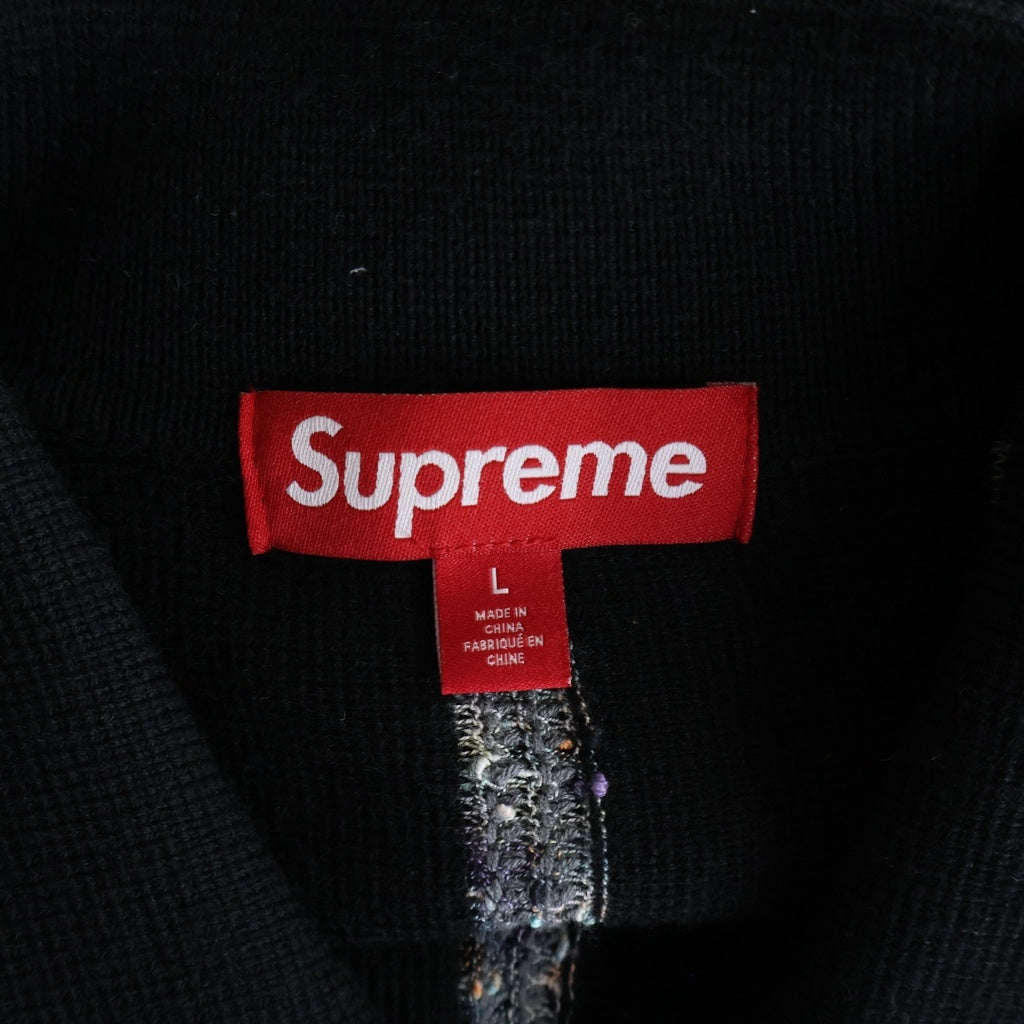SUPREME(シュプリーム) 24AW Speckle Stripe Zip Up Cardigan ストライプ ジップアップ カーディガン ブラック