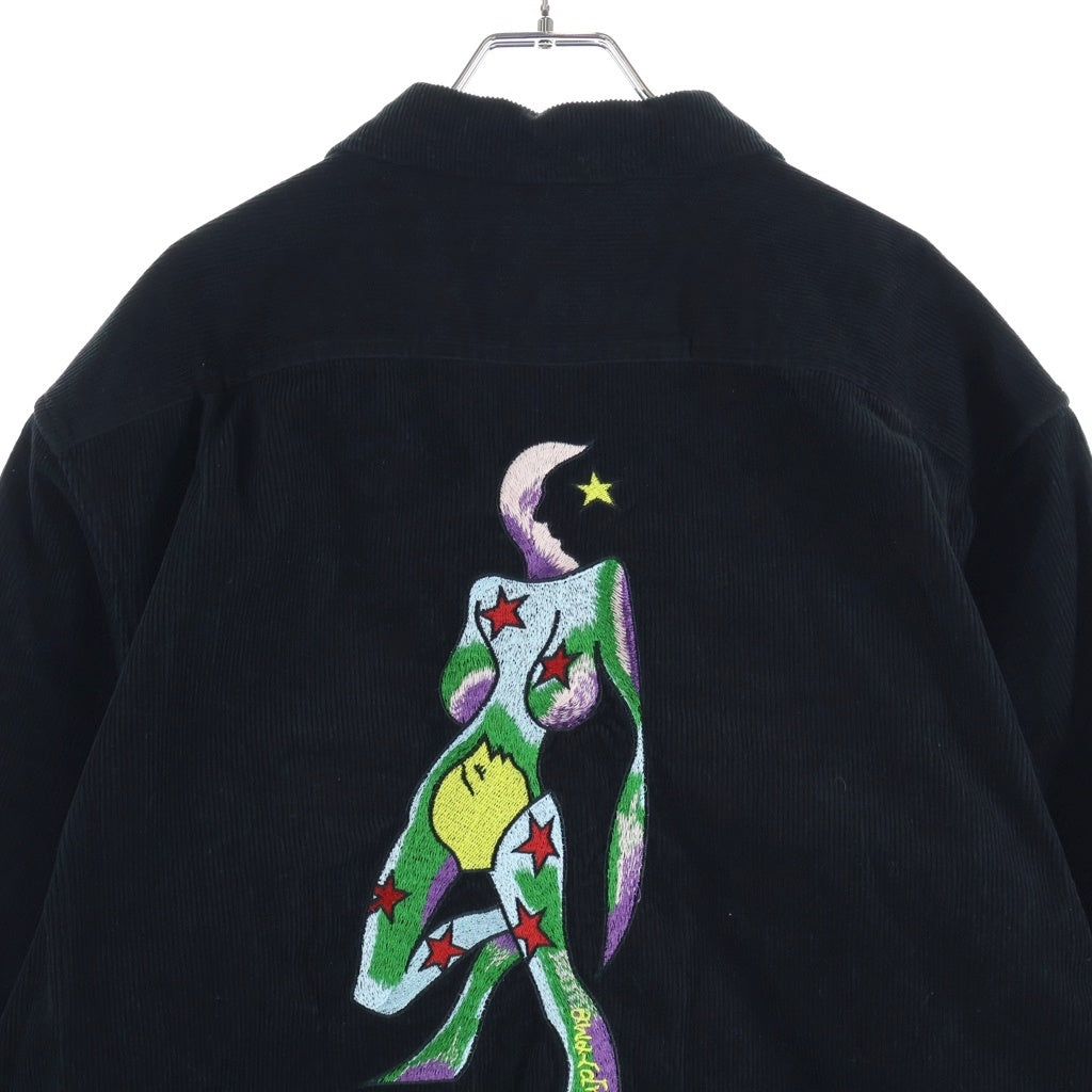 SUPREME(シュプリーム) 21AW Gonz Corduroy Work Shirt ロゴワッペン付き 長袖シャツ コーデュロイ ブラック