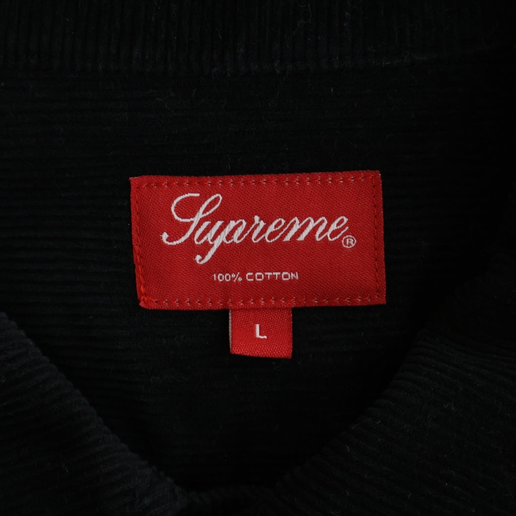 SUPREME(シュプリーム) 21AW Gonz Corduroy Work Shirt ロゴワッペン付き 長袖シャツ コーデュロイ ブラック