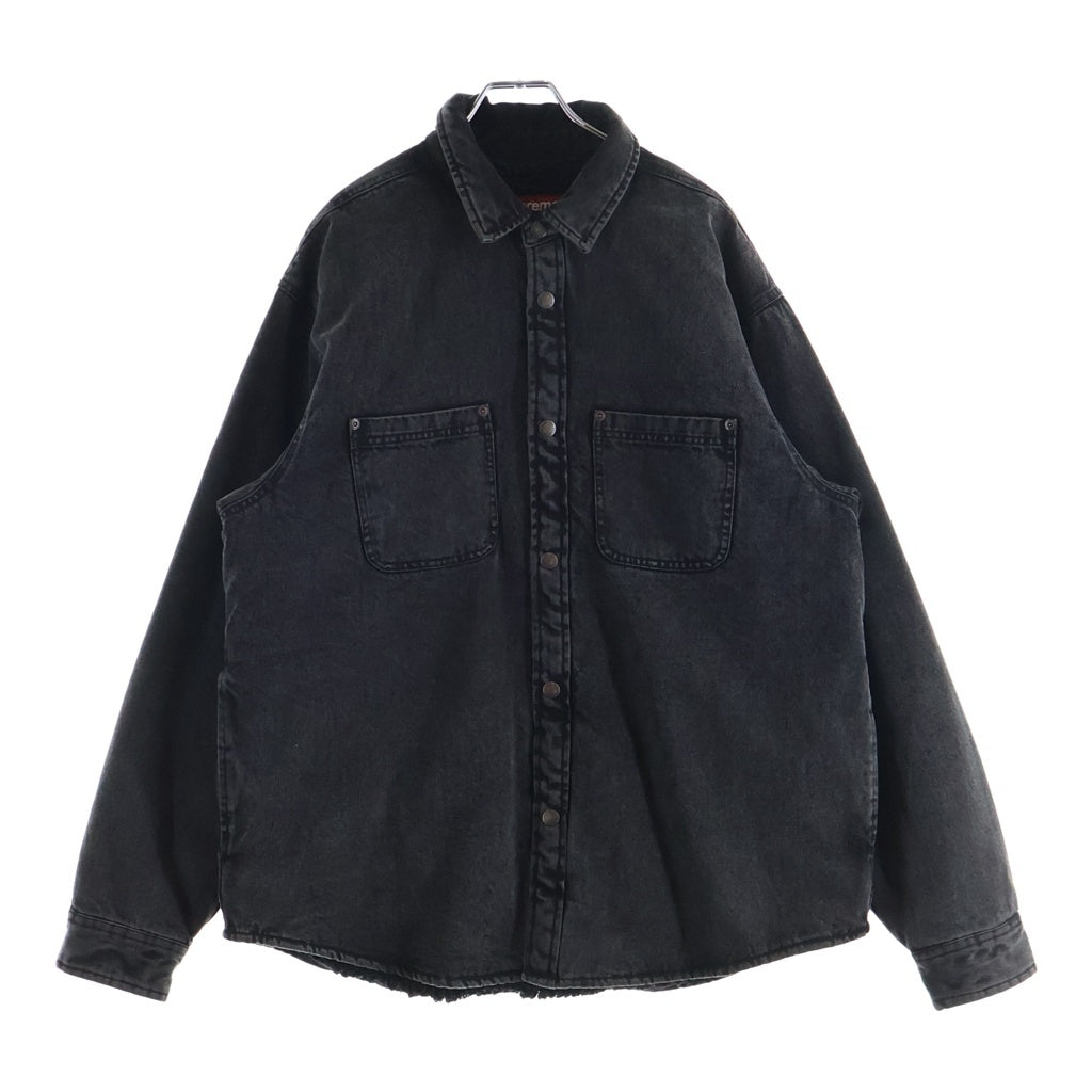 SUPREME(シュプリーム) 24AW Faux Shearling Lined Work Shirt フォー シアリング ラインド ワークシャツ デニム ブラック