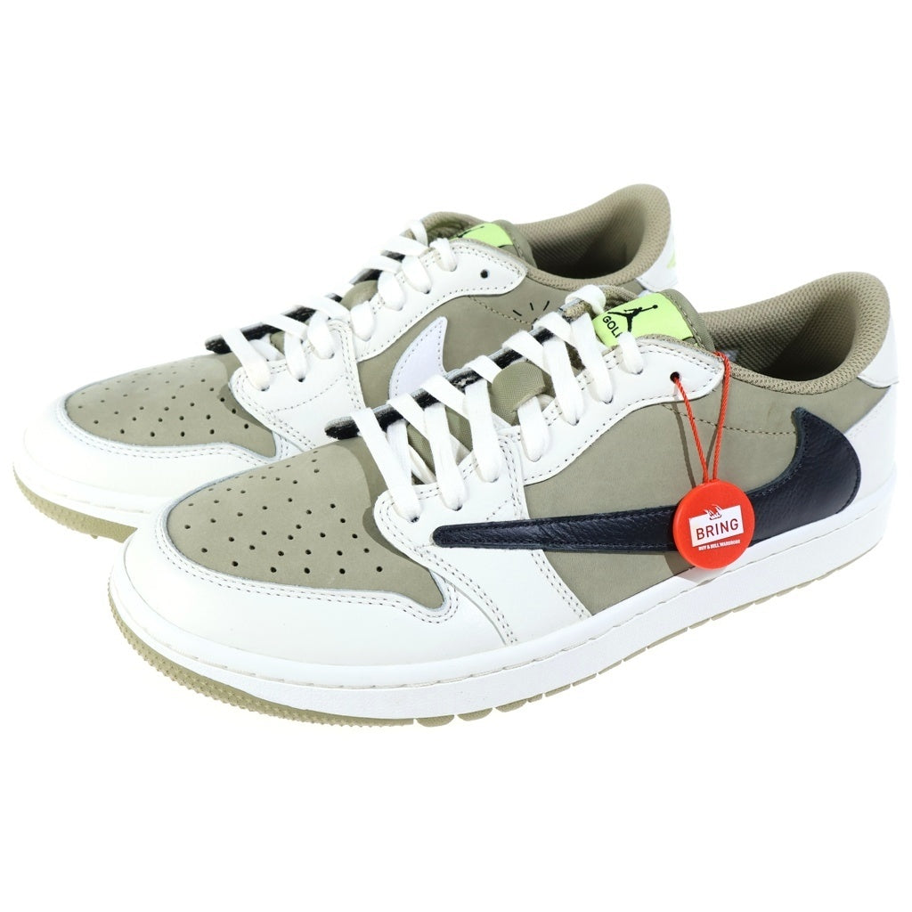 NIKE(ナイキ) ×Travis Scott Air Jordan 1 Low Golf Neutral Olive FZ3124-200 エアジョーダン1 ロー ゴルフ NRG ローカットスニーカー US9.5/27.5cm