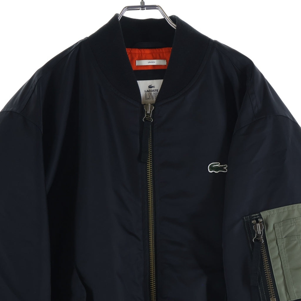 LACOSTE(ラコステ) フェルトロゴ MA-1 ジャケット BH1158 ブラック