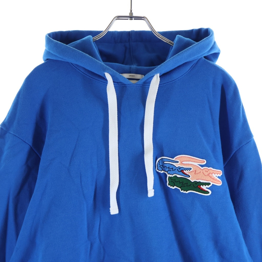 LACOSTE(ラコステ) ロゴパッチ マルチクロックエンブレム オーガニックコットン スウェットパーカ SH9881 ブルー