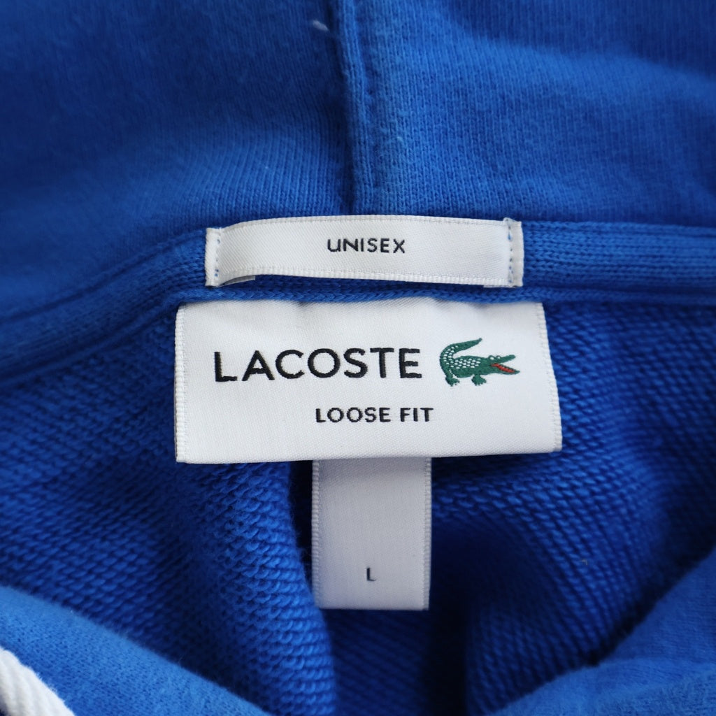 LACOSTE(ラコステ) ロゴパッチ マルチクロックエンブレム オーガニックコットン スウェットパーカ SH9881 ブルー