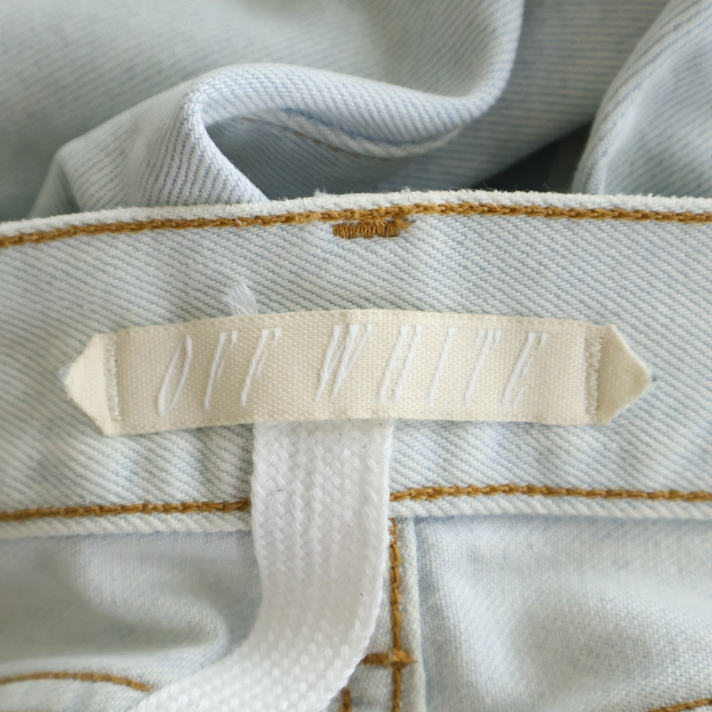 OFF-WHITE(オフホワイト) スリムフィット ハードクラッシュ デニムパンツ OMCE003 インディゴ
