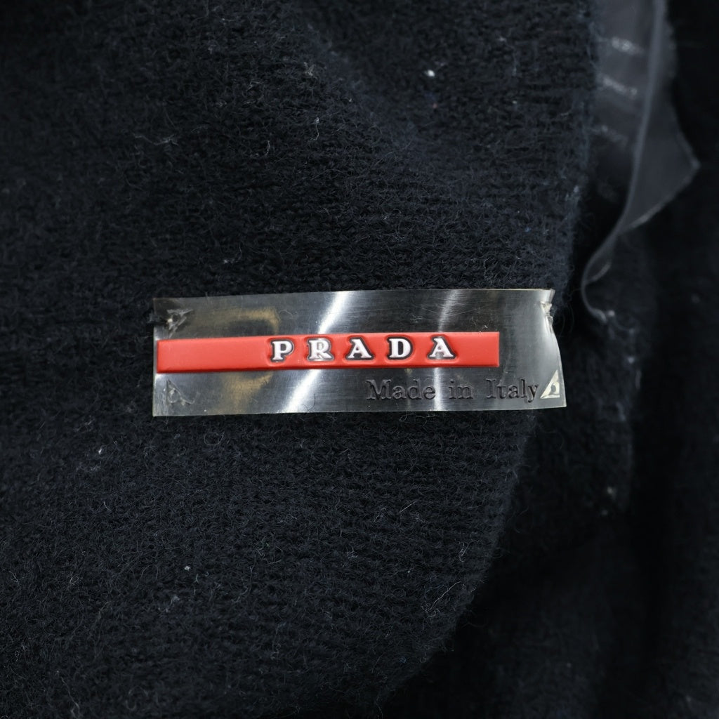 PRADA SPORT(プラダ スポーツ) ロゴ赤ラベル ビーニー ブラック