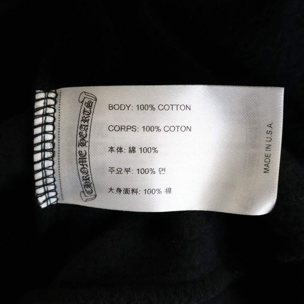 CHROME HEARTS(クロムハーツ) Horseshoe Crewneck Sweatshirt ホースシュープリント 袖フローラル クルーネックスウェットトレーナー ブラック