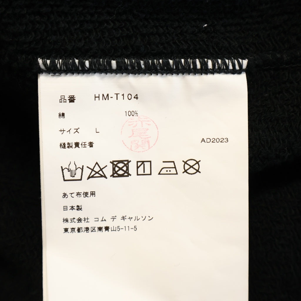 COMME des GARCONS HOMME(コムデギャルソンオム) 24SS HOMMEプリント 綿裏毛 クルーネック スウェット HM-T104 ブラック