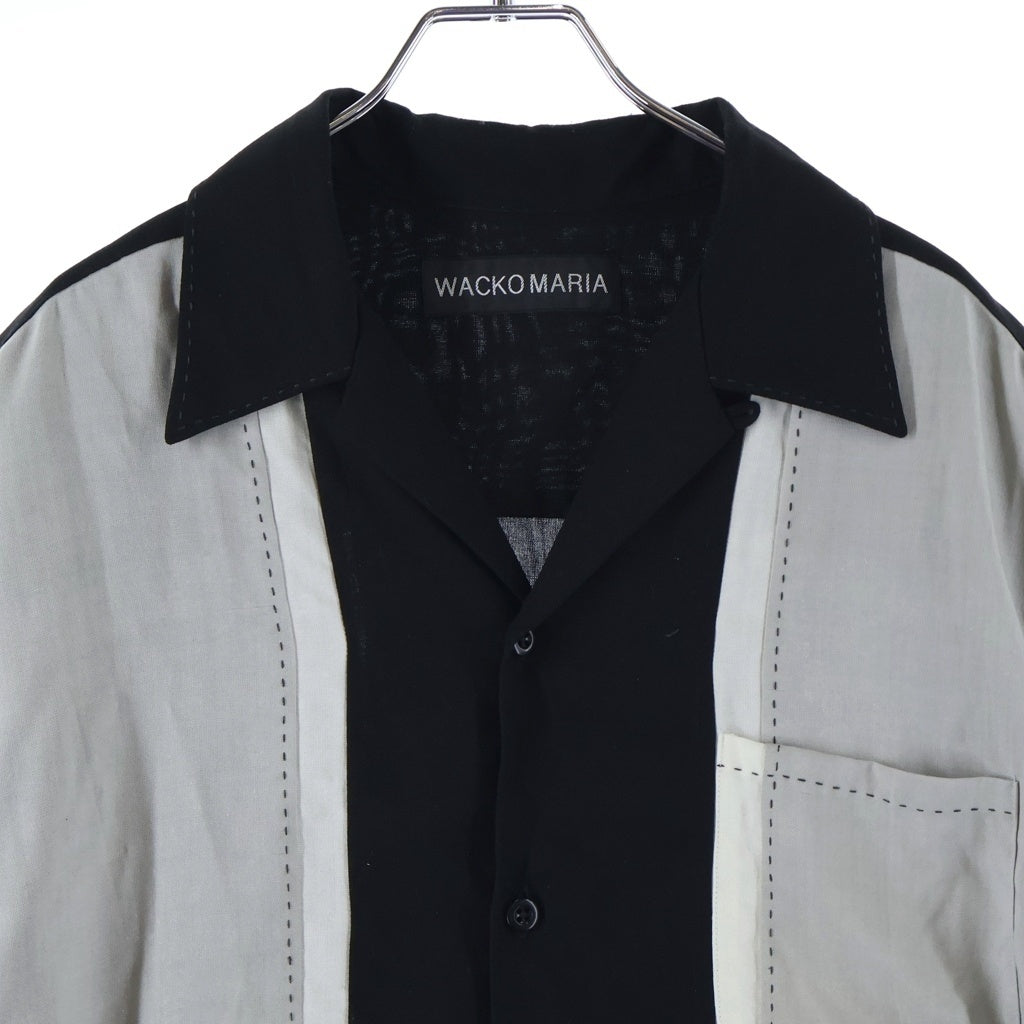 WACKO MARIA(ワコマリア) SWITCHING SHIRT 26SS-WMS-OC02 スイッチング シャツ 半袖 ブラック/グレー