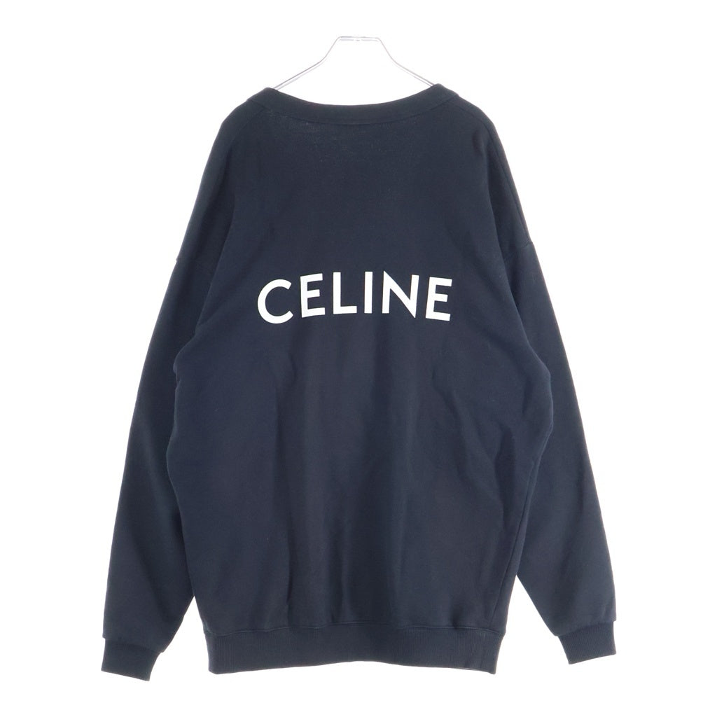 CELINE(セリーヌ) 22SS バックロゴプリント オーバーサイズ スウェット カーディガン ブラック